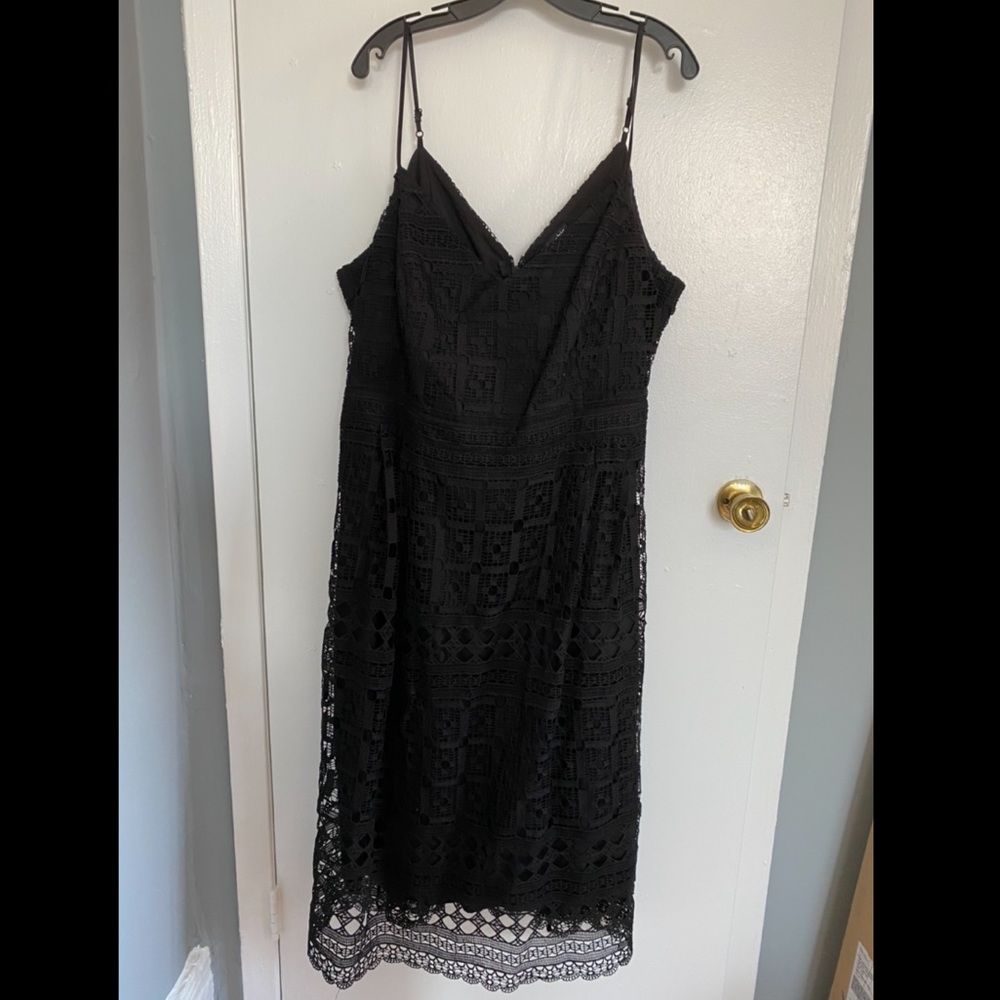 City Chic Black Crochet Dress